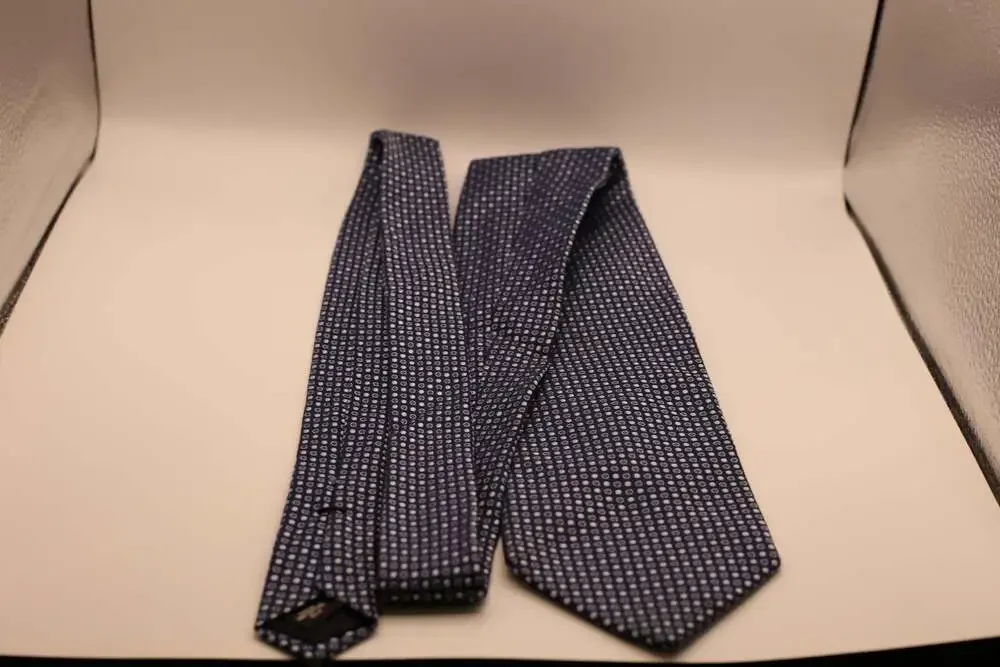 Joseph & Lyman 100% Silk Navy Blue Micro-Dot Pattern Necktie